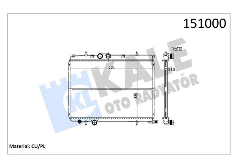Peugeot 206 1.4 1.6 1.8 2.0 Klimalı Otomatik Radyatör KALE-RADYATOR