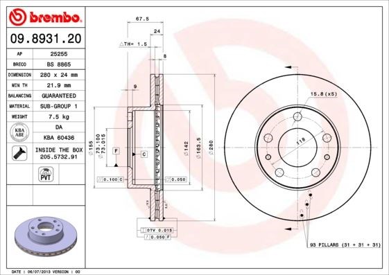 Peugeot Boxer I-II Ön Fren Aynası Havalı BREMBO