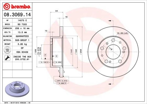 Peugeot J5 86>94 Citroen C25 81>94 Fiat Ducato 82>90 Ön Fren Aynası Dolu... BREMBO