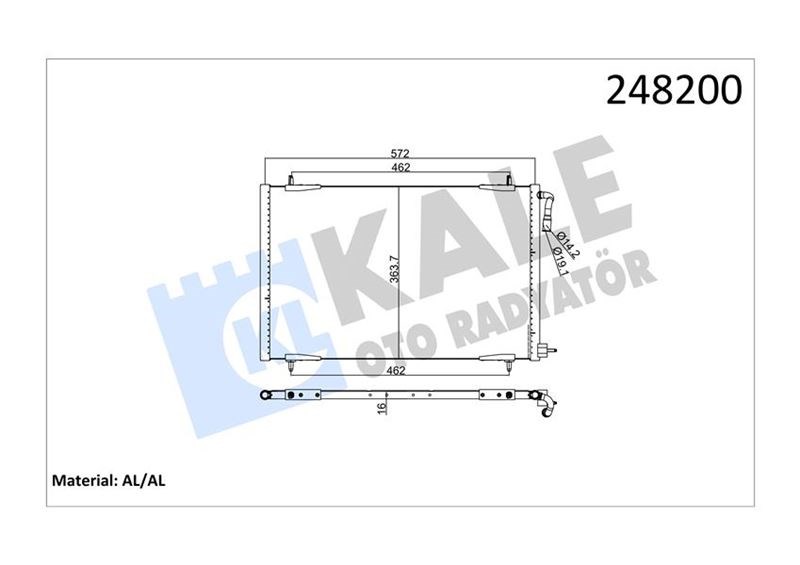 Peugeot 206 1.1 1.4 1.6 2.0 1.4 HDI 1.6 HDI Kondenser KALE-RADYATOR