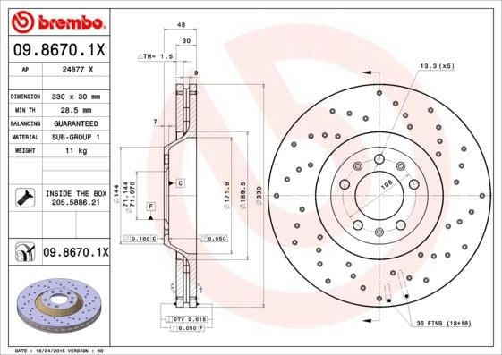 Peugeot Ön Fren Diski XTRA BREMBO