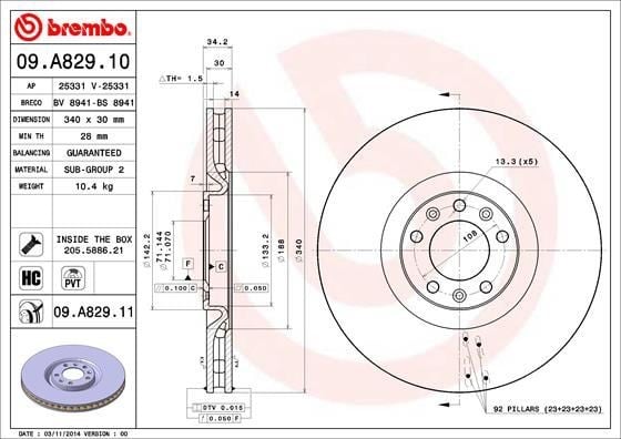 Peugeot Ön Fren Diski UV Coated BREMBO