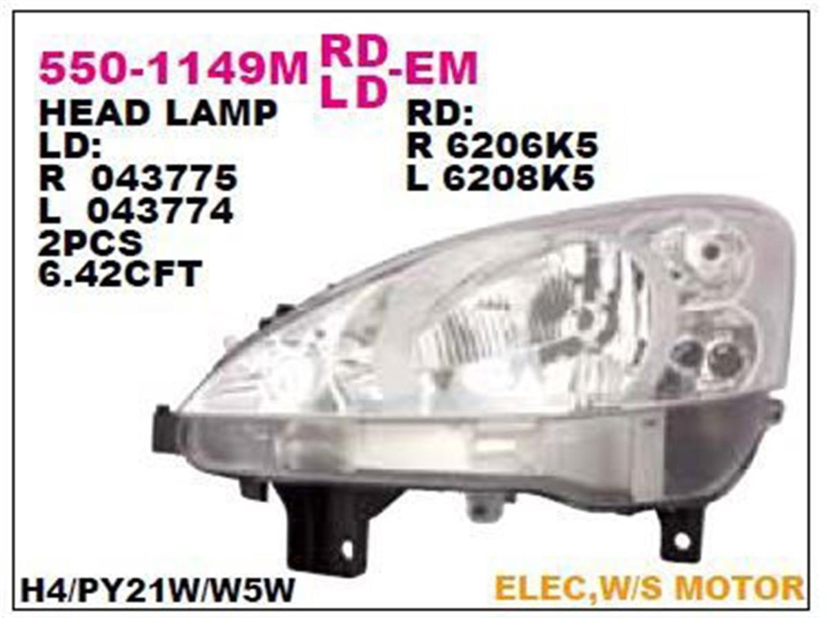 Partner Tepee Berlingo 3 Sol Far Depo (08- Sonrası) 6208.K4