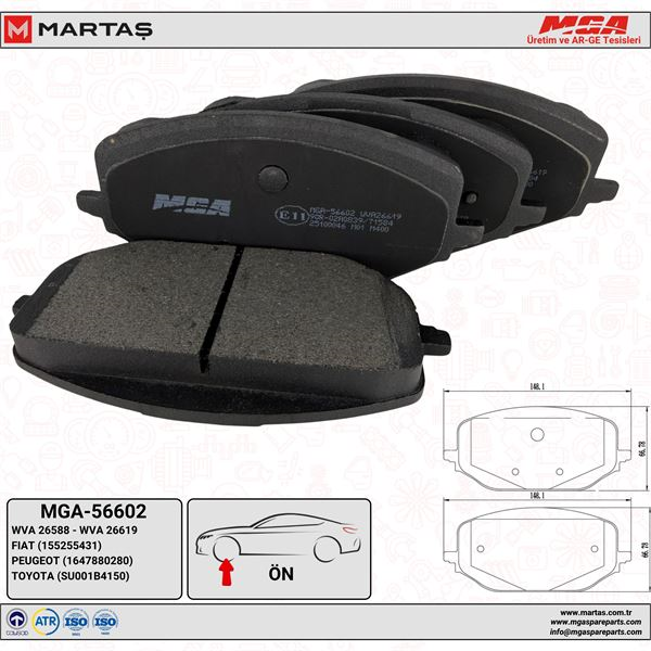 Peugeot Rifter Ön Fren Balata Takımı