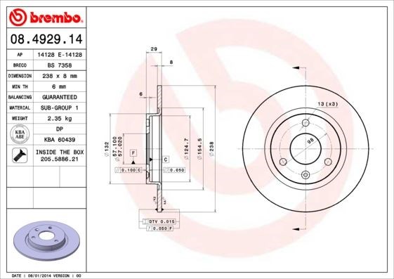 Peugeot 106 I II 91/02 Citroen Saxo 1.4 1.6 VTS 1.5D 96/9.03 AX 86/98 Ön... BREMBO