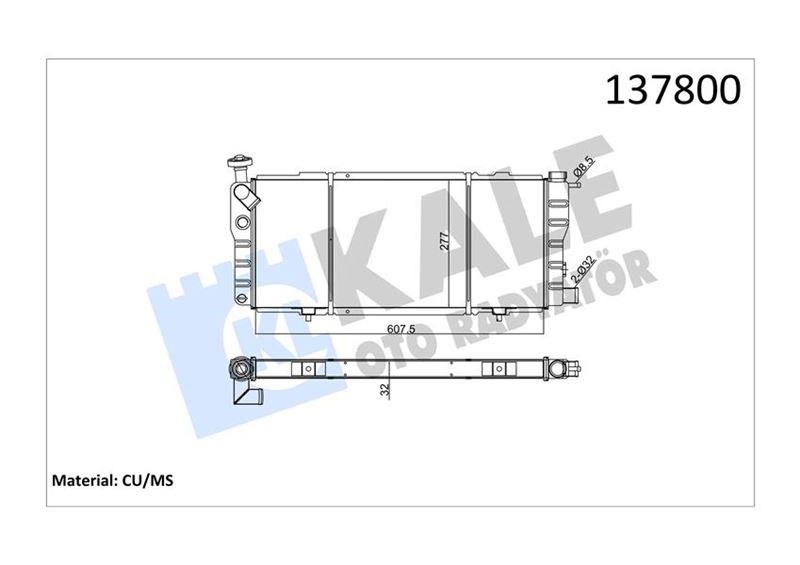 Peugeot 205 1.0 1.4i 1.6 1.9 GTi Motor Su Radyatörü 2 Sıra Manuel KALE-RADYATOR