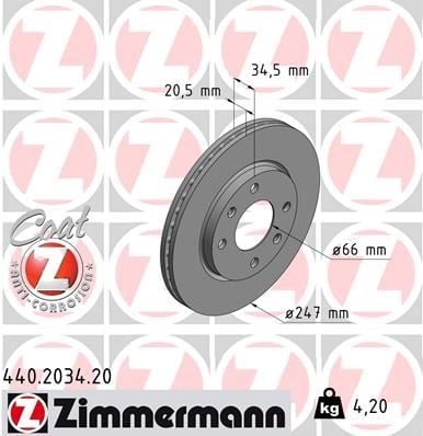Peugeot 106 Ön Fren Diski Havalı 247mm ZIMMERMANN