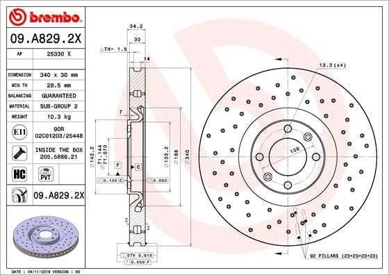 Peugeot Ön Fren Diski XTRA BREMBO
