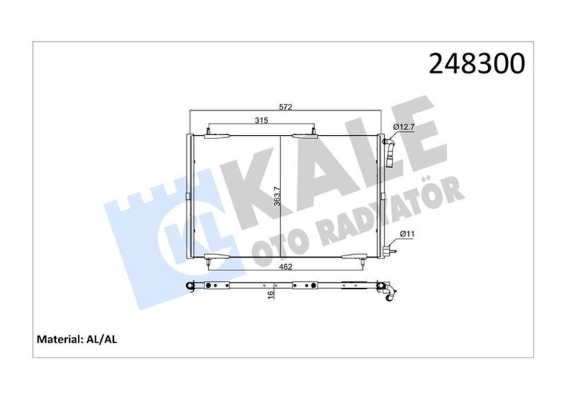 Peugeot 206 1.1 1.4 1.6 2.0 1.4 HDI 1.6 HDI Klima Radyatörü Kondenser KALE-RADYATOR