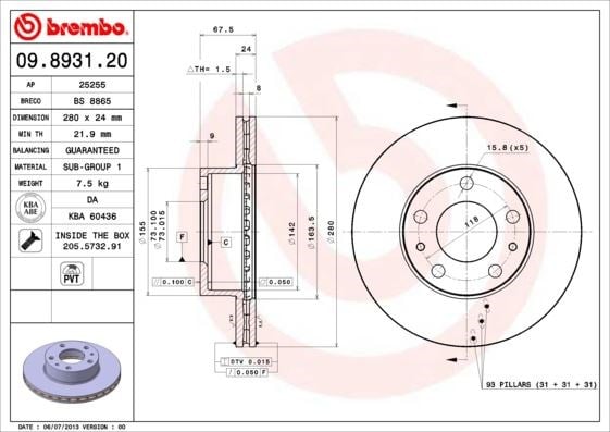 Peugeot Boxer I-II Ön Fren Aynası Havalı BREMBO
