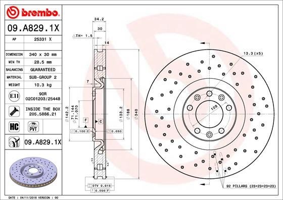 Peugeot Ön Fren Diski XTRA BREMBO