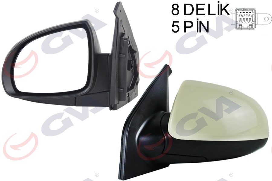 Kia Picanto Dış Dikiz Aynası Sol Elektrikli Isıtmalı Astarlı Konveks GVA