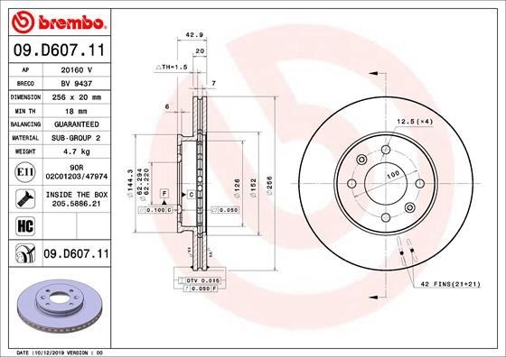 Kia Picanto Ön Fren Diski Hava Kanallı Kaplamalı BREMBO