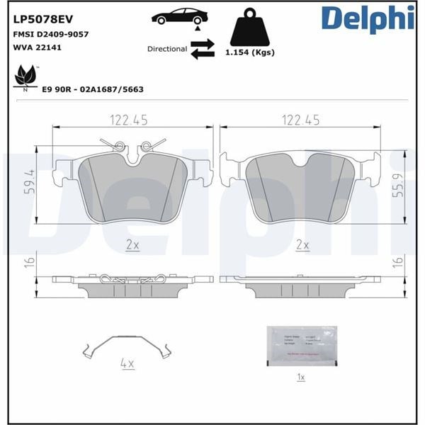 Polestar 2 Elektrikli Fren Balatası DELPHI