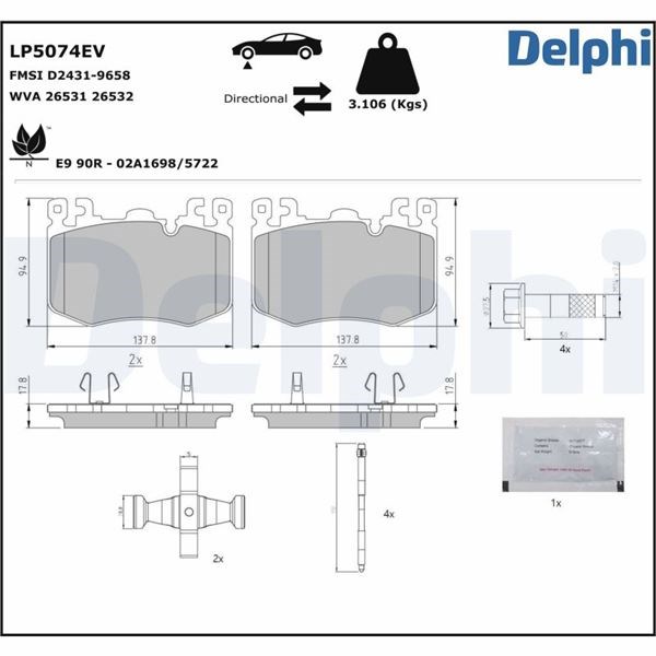 Polestar 2 Elektrikli Fren Balatası DELPHI