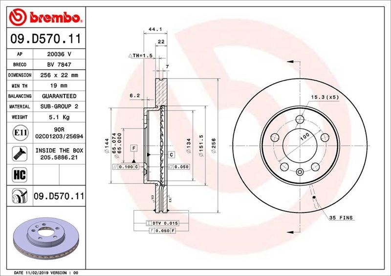 Volkswagen Polo VI Ön Fren Aynası Havalı BREMBO