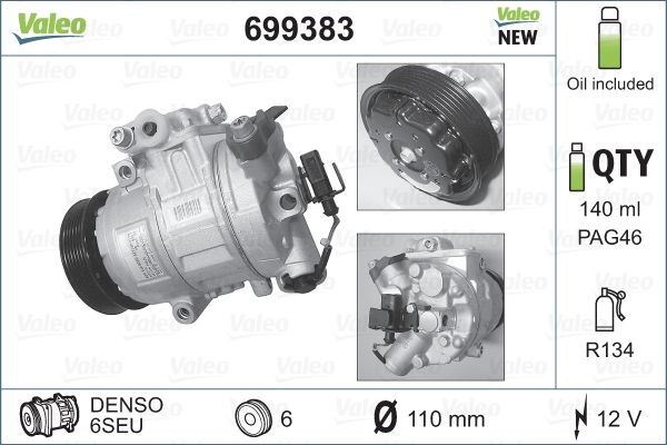 Volkswagen Polo Skoda Fabia Seat Ibiza Cordoba Klima Kompresörü VALEO