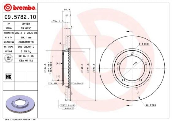Porsche Ön Fren Diski Standard BREMBO