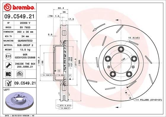 Porsche Panamera 970 Ön Sol Fren Diski BREMBO