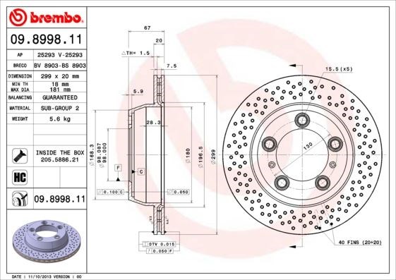Porsche 718 Boxster Fren Diski BREMBO