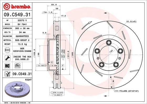 Porsche Panamera 970 Ön Sağ Fren Diski BREMBO