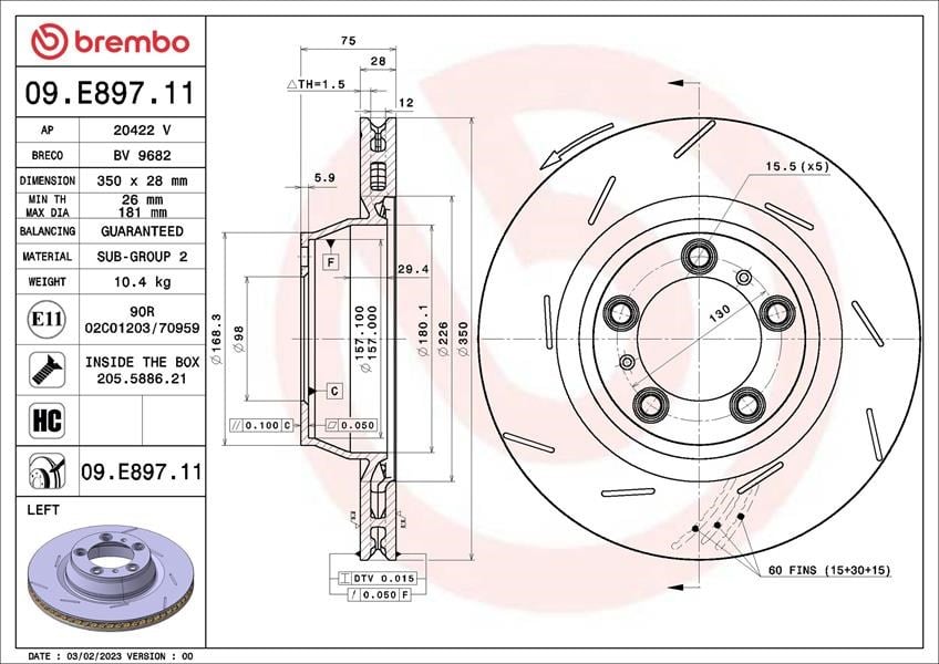 Porsche Panamera 970 Fren Diski BREMBO
