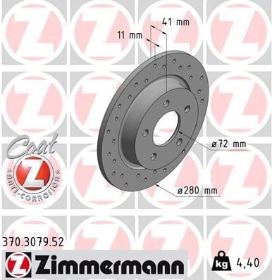 Mazda Premacy Arka Fren Diski Delikli ZIMMERMANN