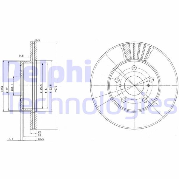 Toyota Previa Ön Fren Diski Delikli DELPHI