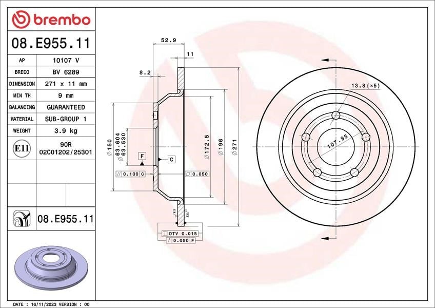 Ford Puma Arka Fren Disk Ayna BREMBO