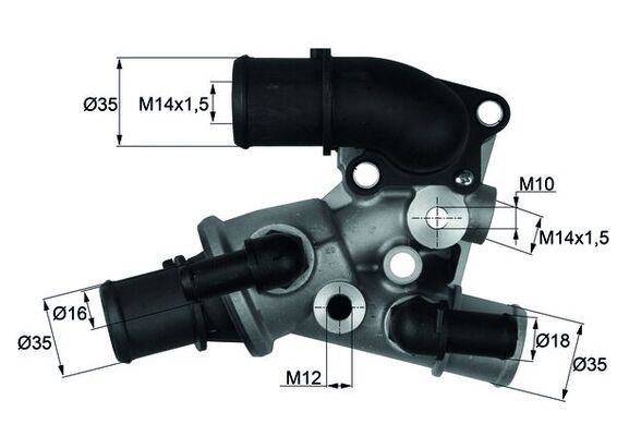 Fiat Punto 1 Termostat Komple 80C MAHLE