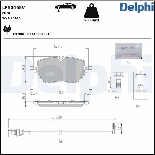 Audi Q4 Elektrikli Fren Balatası DELPHI