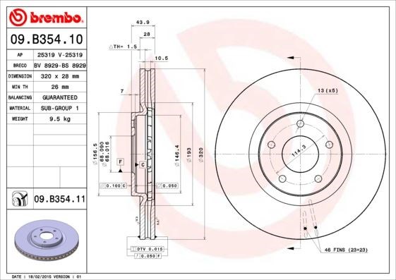 Nissan Qashqai Ön Fren Diski [Havalı, 320 Çap] BREMBO