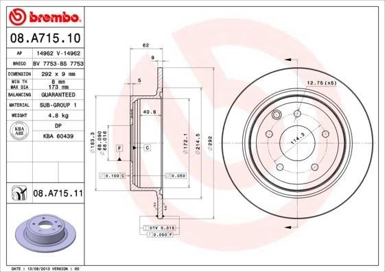 Nissan Qashqai Juke Arka Fren Diski Dolu Tip Kaplamalı BREMBO