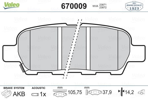 Nissan Qashqai Arka Fren Balatası VALEO