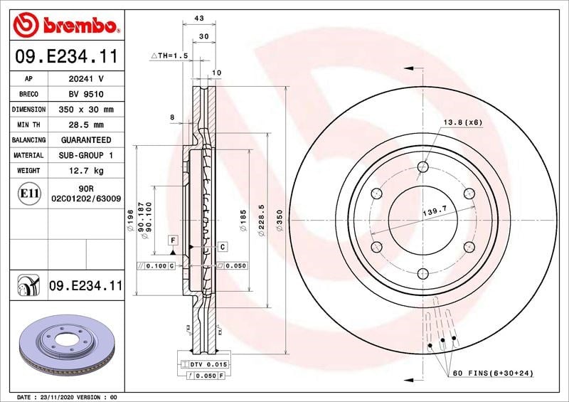 Infiniti QX56 QX80 Nissan Armada Patrol VI Titan Fren Diski BREMBO