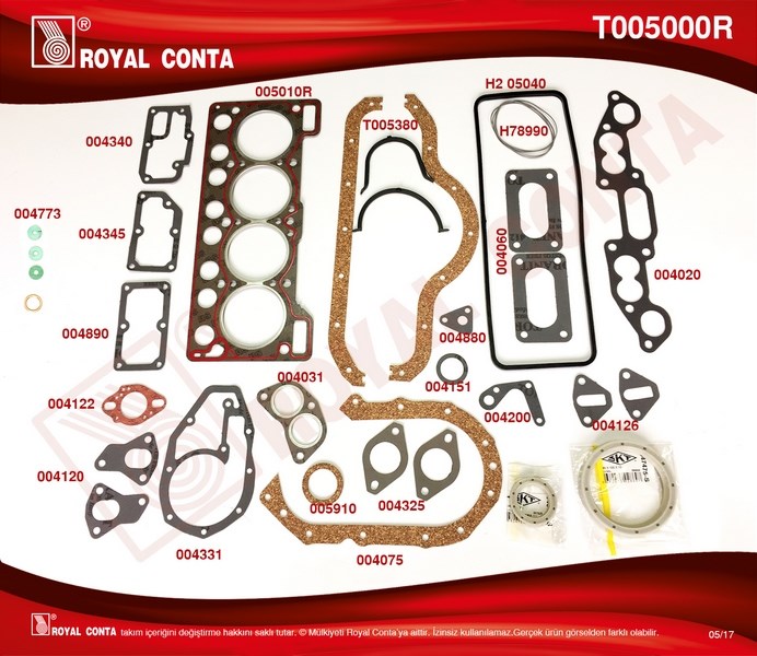 Renault R12 1400 Motor Takım Conta Keçeli ROYAL