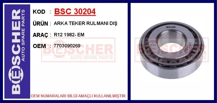 Renault R12 Arka Teker Rulmanı Dış BESCHER