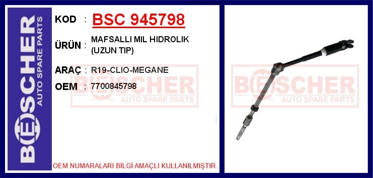 Renault R19 Mafsallı Mil Hidrolik Uzun Tip BESCHER