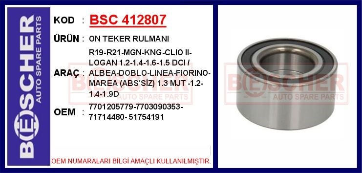 Renault R19 Ön Teker Rulmanı BESCHER