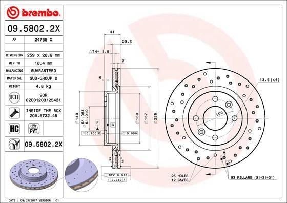 Renault R19 Clio Kangoo Megane Twingo Dacia Logan Sandero Ön Fren Diski Delikli BREMBO