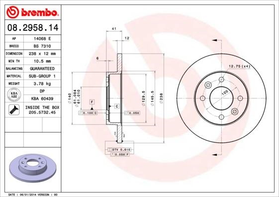 Renault R9 R11 R19 Clio 1 Clio 2 Megane 1 Twingo Clio Symbol Logan Sandero... BREMBO