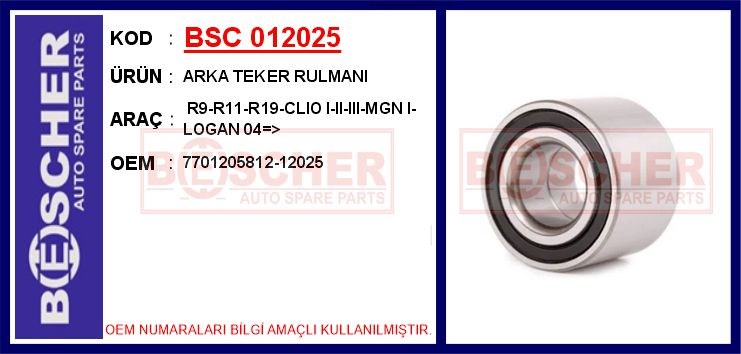 Renault R9 Arka Teker Rulmanı BESCHER