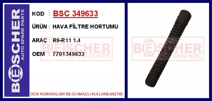 Renault R9 Hava Filtre Hortumu 1.4 BESCHER