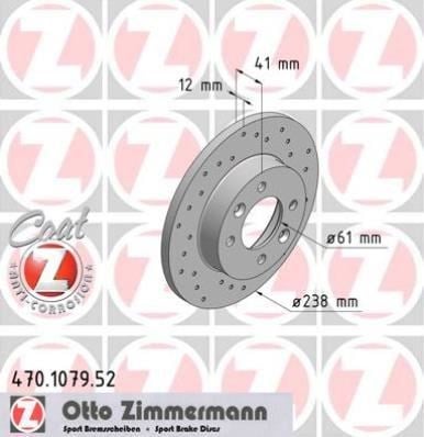 Renault R9 Ön Fren Aynası 238x12 4 Delik ZIMMERMANN