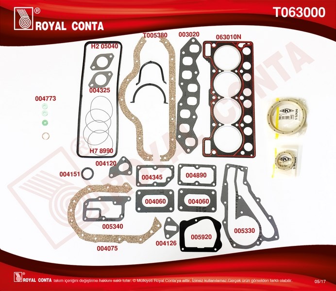 Renault R9 Fairway R21 Optima R11 1.6 Motor Takım Conta Keçeli ROYAL