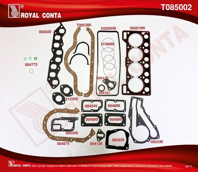 Renault R9 1400 Motor Takım Conta Standart Keçesiz ROYAL
