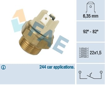 Renault R9 R11 Peugeot P204 P304 P504 P505 J9 Fan Müşürü 92-82 Siyah FAE