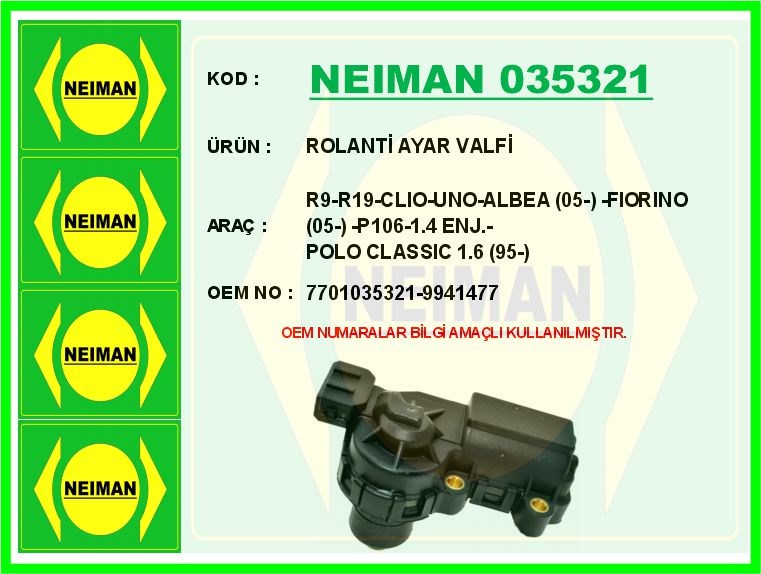 Renault R9 Rolanti Ayar Valfi 1.4 Enj. BESCHER
