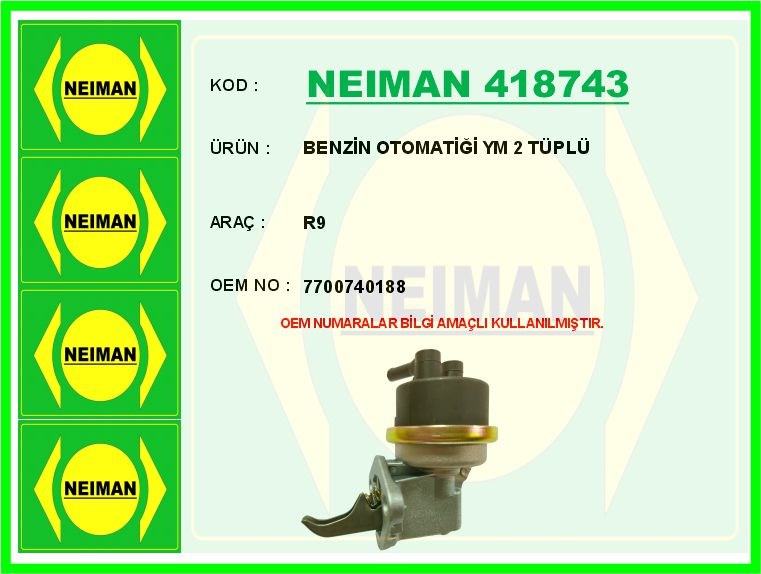 Renault R9 Benzin Otomatiği YM 2 Tüplü BESCHER
