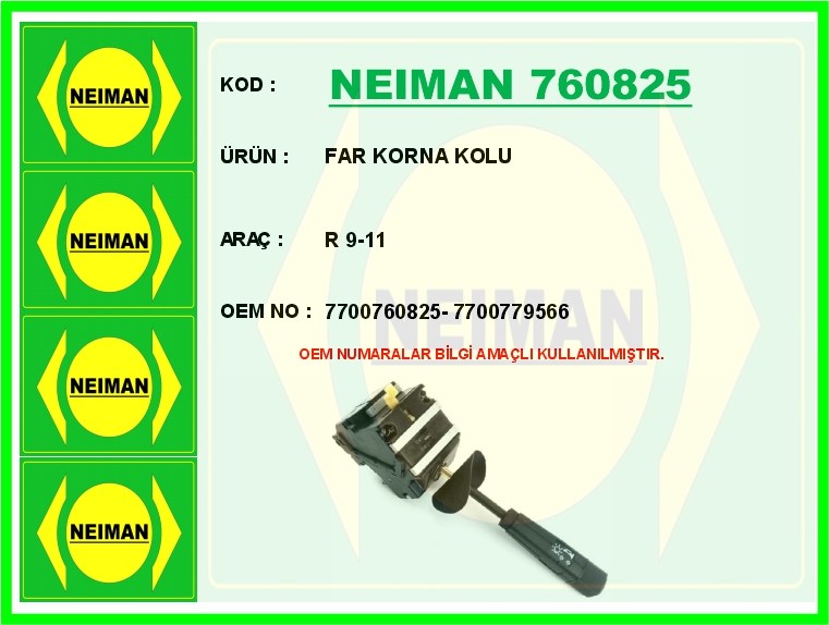 Renault R9 R11 Broadway Flash Rainbow 1.4-1.6-1.7 Far Sinyal Korna Kolu BESCHER
